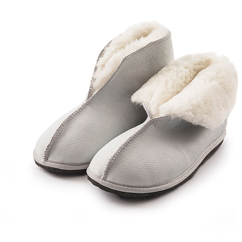 Sheepskin slippers grey on sale